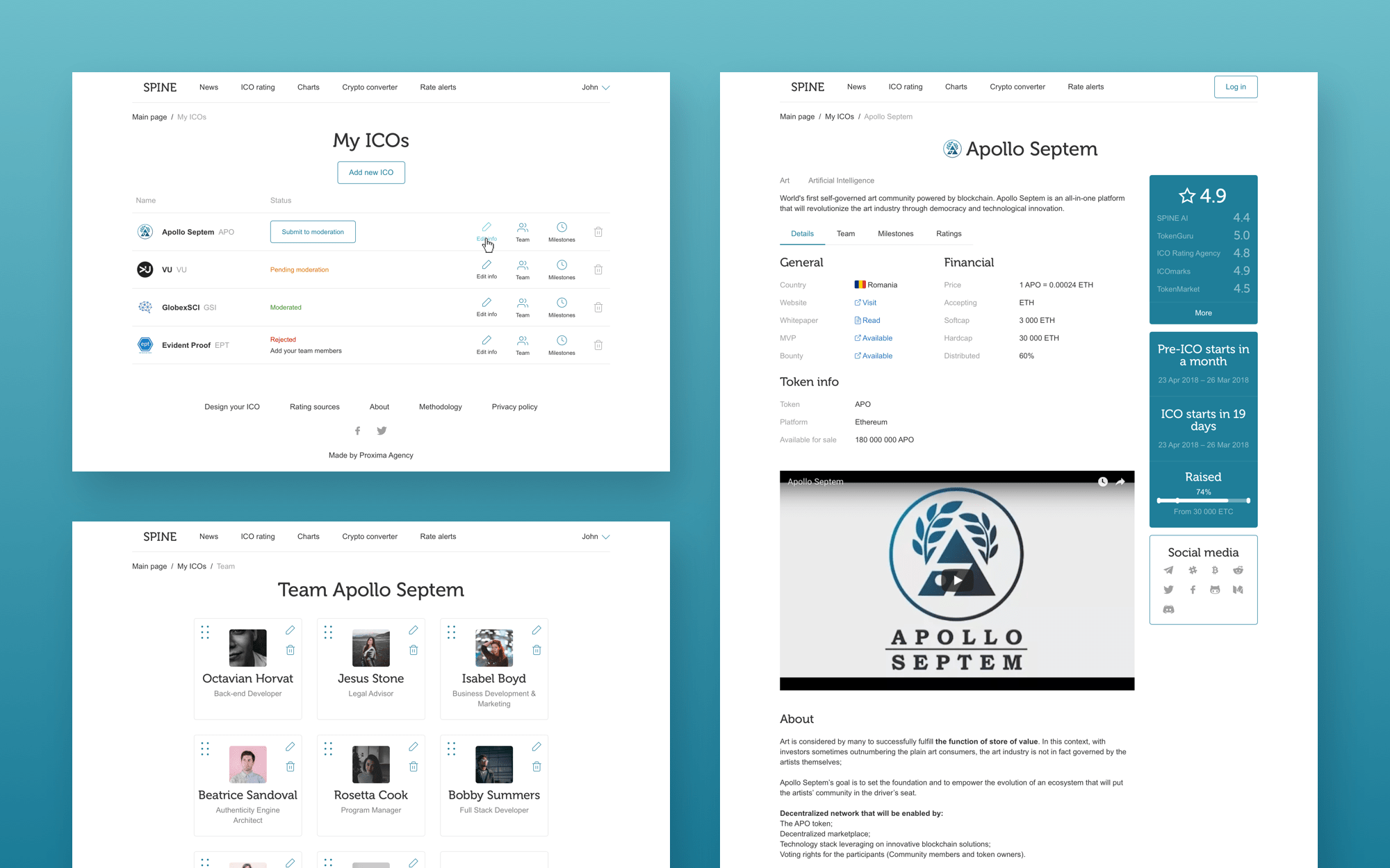 Creation of design layouts for ICO startup's catalog