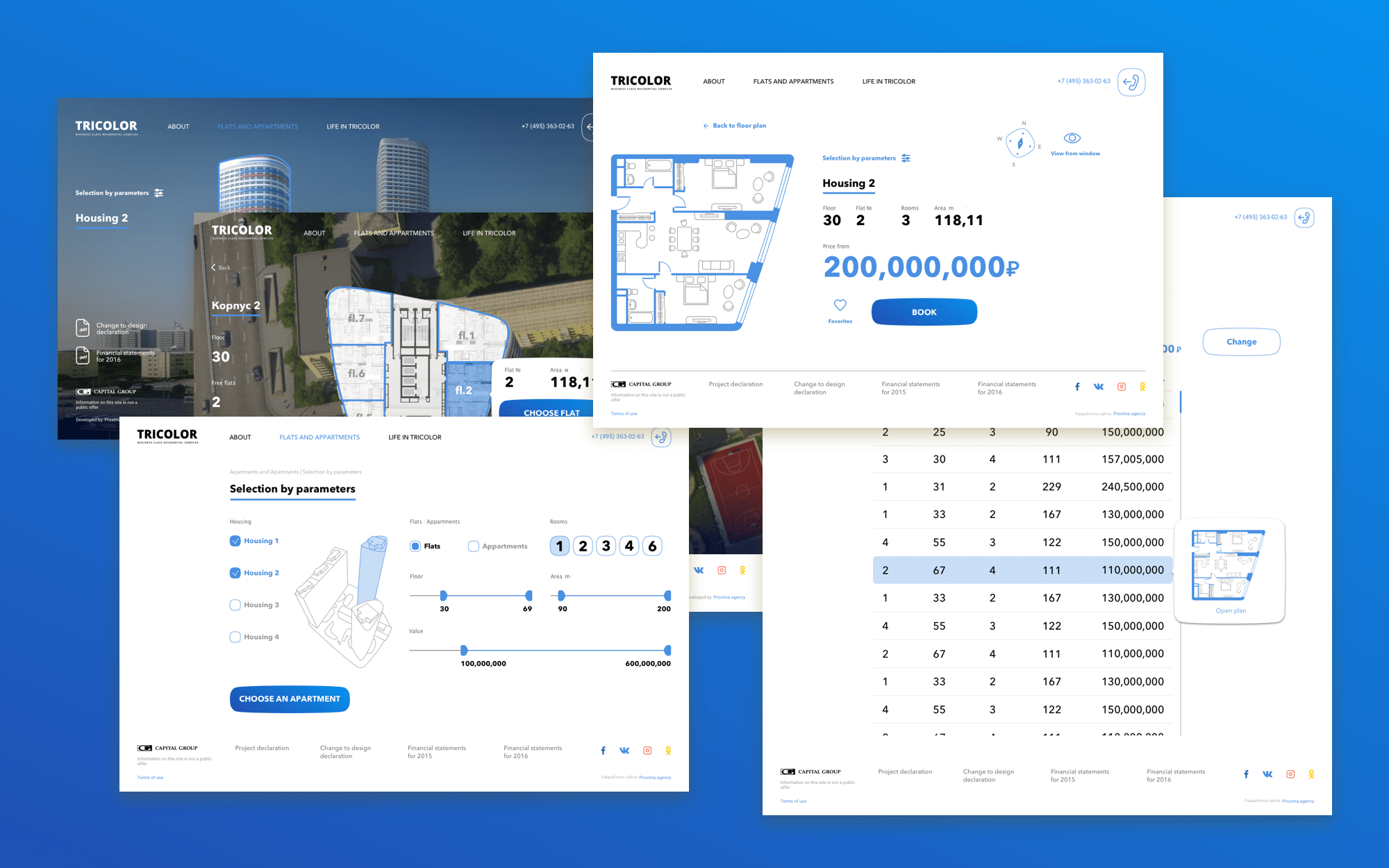 real estate web-site interface